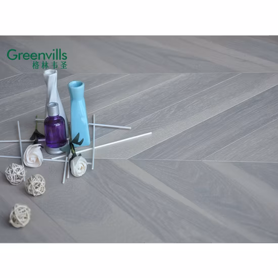 Baldosas de parquet de roble de suelo de madera Chevron de ingeniería moderna de 15 mm