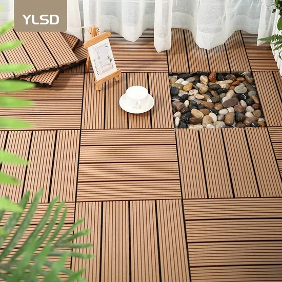Rejilla compuesta de plástico de madera, suelo de madera, WPC, cubierta de enclavamiento, teja Eco al aire libre